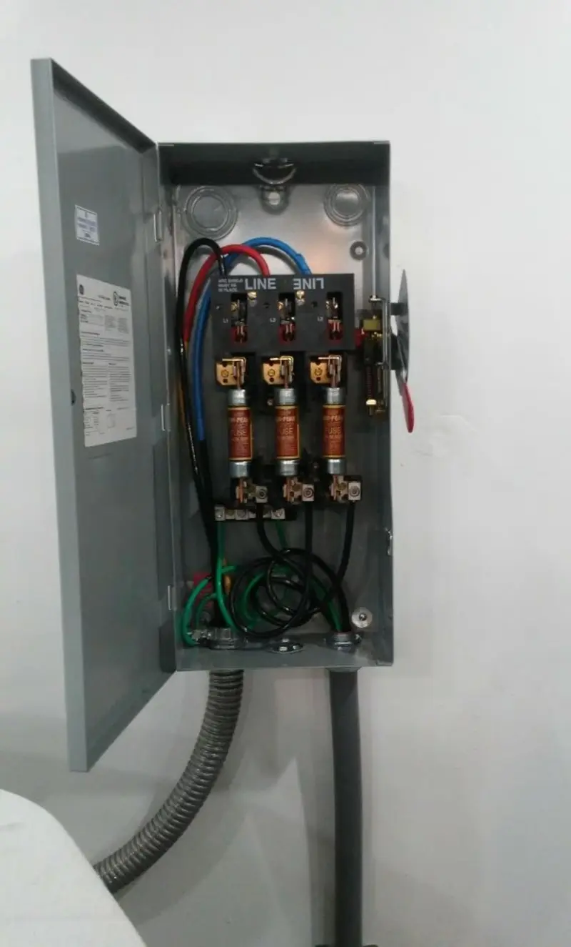 Three-phase disconnect switch installed for Electrical Wiring & Rewiring in Aurora